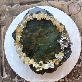 Citrine Chip Bracelet With Silver Toggle Clasp